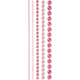 Rhinestones, stl. 2-8 mm, rosa, 140 st./ 1 förp. [HOB-28320]
