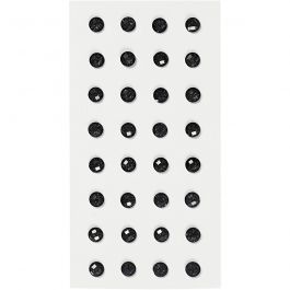 Rhinestones, Dia. 8 mm, svart, 32 st./ 1 förp. [HOB-283802]