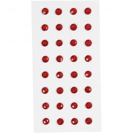 Rhinestones, Dia. 8 mm, röd, 32 st./ 1 förp. [HOB-283803]