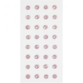 Rhinestones, Dia. 8 mm, ljusröd, 32 st./ 1 förp. [HOB-283809]