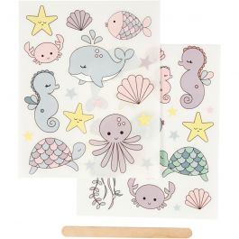 Rub-on Stickers, havet, ark 12,2x15,3 cm, 1 förp. [HOB-283965]