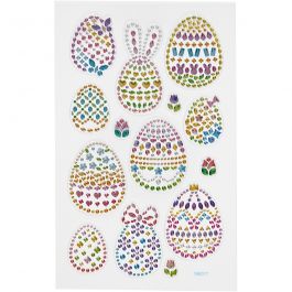 Diamond stickers, påskägg, ark 10x16 cm, 1 ark [HOB-284036]