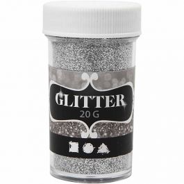 Glitter, silver, 20 g/ 1 burk [HOB-284281]