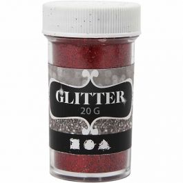 Glitter, röd, 20 g/ 1 burk [HOB-284283]