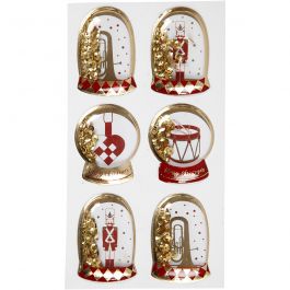 Shaker stickers, nötknäppare, stl. 49x32+45x36 mm, guld, 6 st./ 1 förp. [HOB-28483]