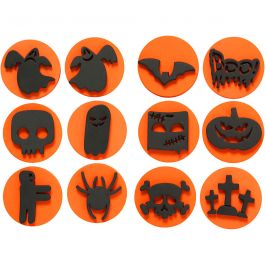 Skumstämplar, halloween, Dia. 7,5 cm, tjocklek 2,5 cm, 6 st./ 1 förp. [HOB-28553]