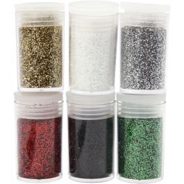 Glitter, mixade färger, 6x5 g/ 1 förp. [HOB-28588]