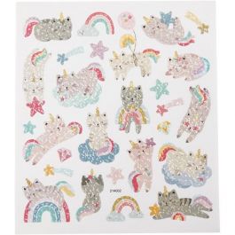 Klistermärken, unicorn katter, ark 15x16,5 cm, 1 ark [HOB-29047]