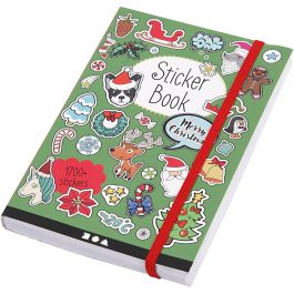 Bok med stickers, julmotiv, stl. 11,5x17 cm, 76 ark, 1 st. [HOB-29070]