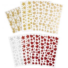 Glitterstickers, ark 10x24+12x18,5 cm, 8 ark/ 1 förp. [HOB-29113]