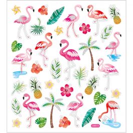 Klistermärken, flamingo, ark 15x16,5 cm, 1 ark [HOB-29138]