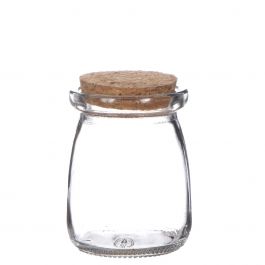 Glasburk med kork Ø9cm och 12,5cm hög (12 st.) [IFS-29153]