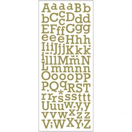 Glitterstickers, bokstäver, ark 10x24 cm, guld, 1 ark [HOB-29154]