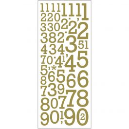 Glitterstickers, siffror, ark 10x24 cm, guld, 2 ark/ 1 förp. [HOB-29155]