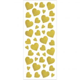 Glitterstickers, hjärtan, ark 10x24 cm, guld, 2 ark/ 1 förp. [HOB-29156]