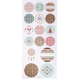 Stickers, indianer, ark 10x23 cm, 1 ark [HOB-29158]