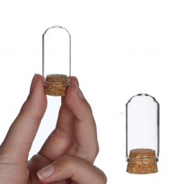 Ministolp av glas Ø2cm och 4cm hög med kork (12 st.) [IFS-29408]