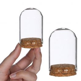 Glasklocka Ø6cm och 8cm hög med kork (6 st.) [IFS-29417]
