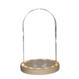 LED-stolp i glas med träfot Ø14cm (1 st.) [IFS-29494]