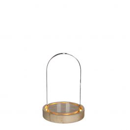LED-glasburk med träfot Ø10cm (1 st.) [IFS-29498]