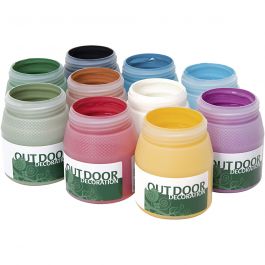 Utomhusfärg, mixade färger, 10x250 ml/ 1 förp. [HOB-641100]