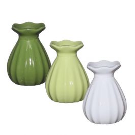 Blomma Vas Ø7 h: 9 cm Grön Upplåning (12 st) [IFS-29805]