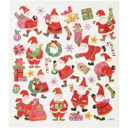 Klistermärken, glad jultomte, ark 15x16,5 cm, 1 ark [HOB-298951]