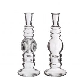 Ljusstake Florance Transparent H: 23 x Ø8,5 cm (6 st) [IFS-29900]