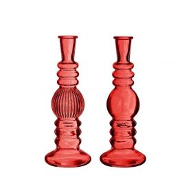 Ljusstake Florance Röd H: 23 x Ø8,5 cm (6 st) [IFS-29907]