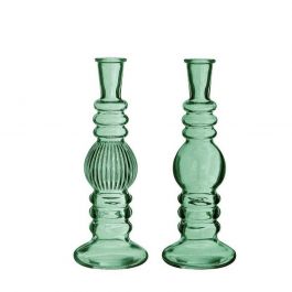 Ljusstake Florance Grön H: 23 x Ø8,5 cm (6 st) [IFS-29908]