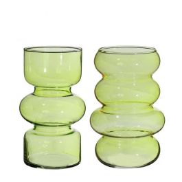 Blomma Vas Ø10 cm H: 18 cm Grön (6 st) [IFS-29925]