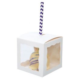 Papperslådor Vit med 3 fönster 7,5x7,5x7,5cm (25 st) [WGWG348]
