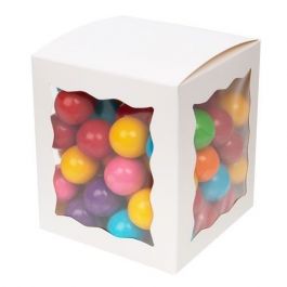 Papperslådor Vit med 3 fönster 10,2x10,2x11,7cm (25 st) [WGWG349]
