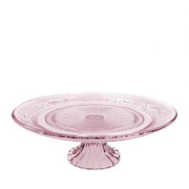 Pajplatta Glas w. bas Rosa Ø23x H: 8 cm (1 pc) [IFS-30236]