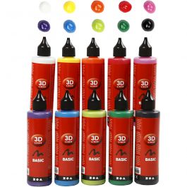 3D-liner, mixade färger, 10x100 ml/ 1 förp. [HOB-30388]