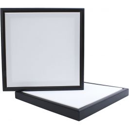 Duk med ram, stl. 30x30 cm, 280 g, svart, vit, 1 st. [HOB-6684860]