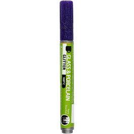 Glas- och Porslinstusch, glitter, spets 2-4 mm, semi opaque, violet, 1 st. [HOB-31305]