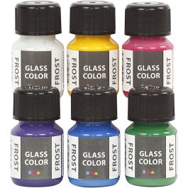 Glasfärg frost, mixade färger, 6x30 ml/ 1 förp. [HOB-31760]