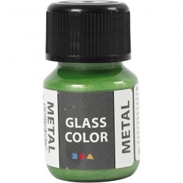 Glasfärg metall, grön, 30 ml/ 1 flaska [HOB-31772]