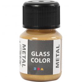 Glasfärg metall, guld, 30 ml/ 1 flaska [HOB-31774]