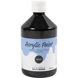 Akrylfärg Matt, svart, 500 ml/ 1 flaska [HOB-32104]
