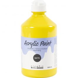 Akrylfärg Matt, primärgul, 500 ml/ 1 flaska [HOB-32106]