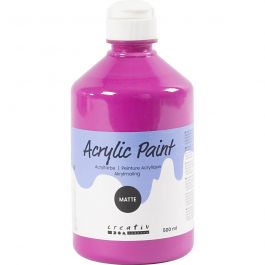 Akrylfärg Matt, rosa, 500 ml/ 1 flaska [HOB-32120]