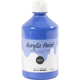 Akrylfärg Matt, blå, 500 ml/ 1 flaska [HOB-32124]