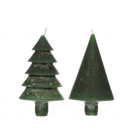 Ljus set 2 träd mörkgrön 12cm hög (1 set, 6st) [IFS-32150]