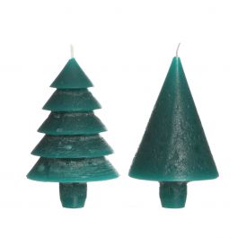 Ljus set 2 träd blå grön 12cm hög (1 set) [IFS-32155]
