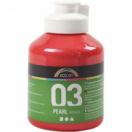 Akrylfärg Metallic, metallic, röd, 500 ml/ 1 flaska [HOB-32210]