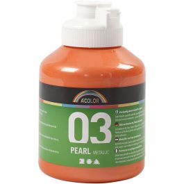 Akrylfärg Metallic, metallic, orange, 500 ml/ 1 flaska [HOB-32212]