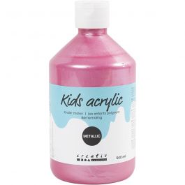 Akrylfärg Metallic, metallic, ljusröd, 500 ml/ 1 flaska [HOB-32216]