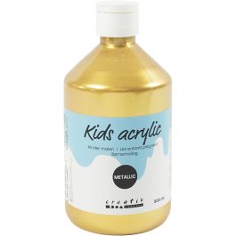 Akrylfärg Metallic, metallic, guld, 500 ml/ 1 flaska [HOB-32228]